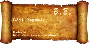 Bódi Bagamér névjegykártya